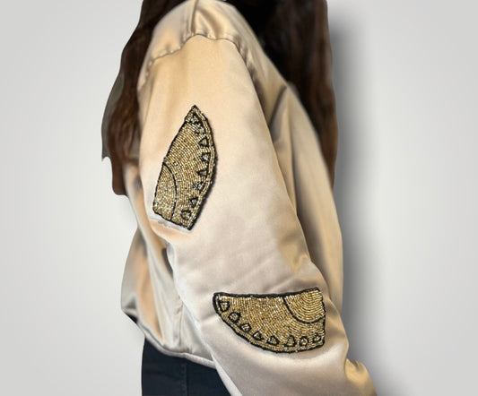Champagne bomber jacket