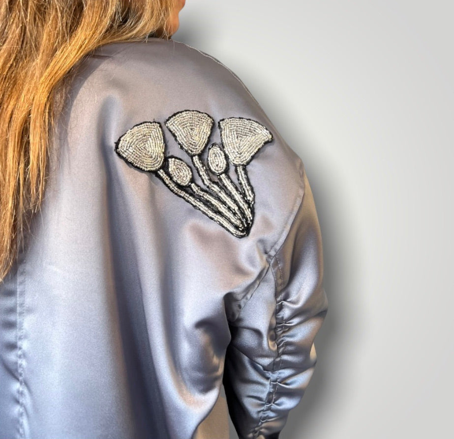 Grey bomber jacket