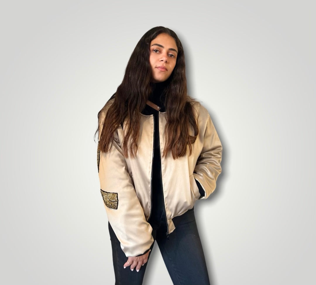 Champagne bomber jacket