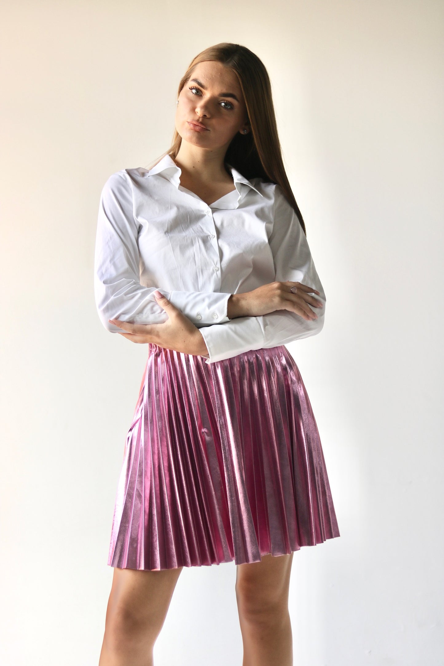 Pink Metallic Skirt