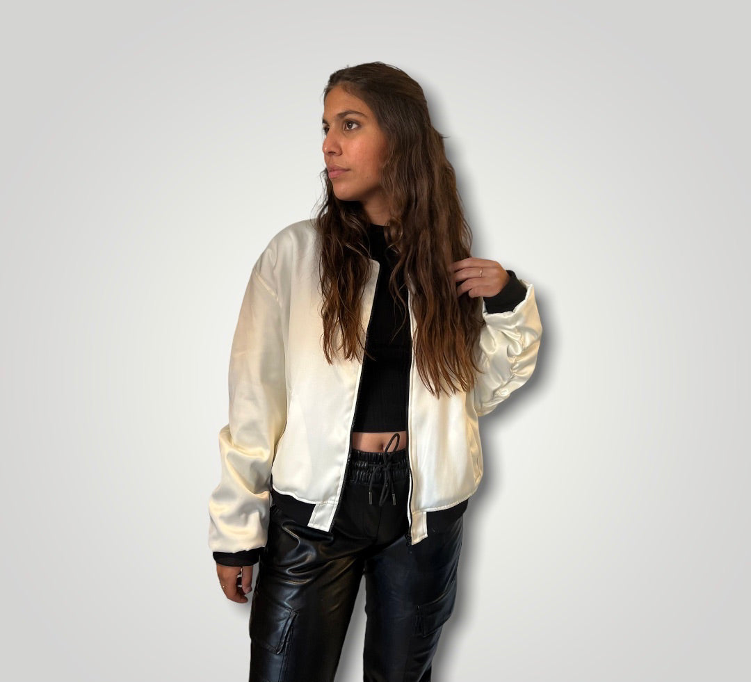 White bomber jacket