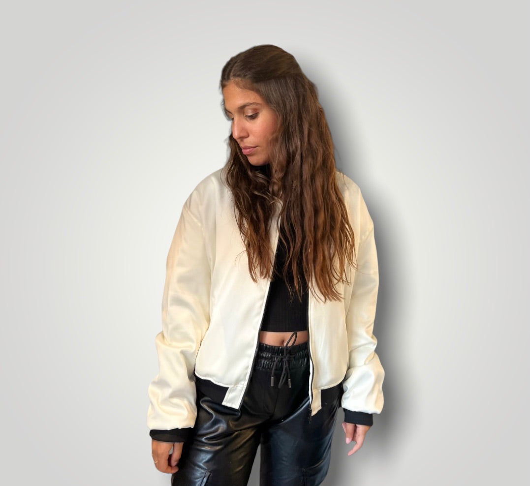 White bomber jacket