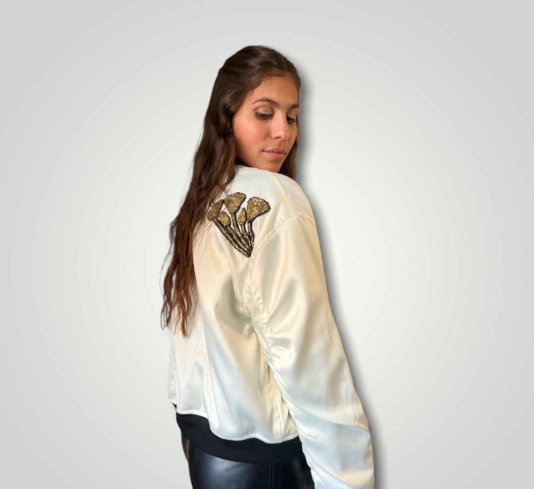 White bomber jacket