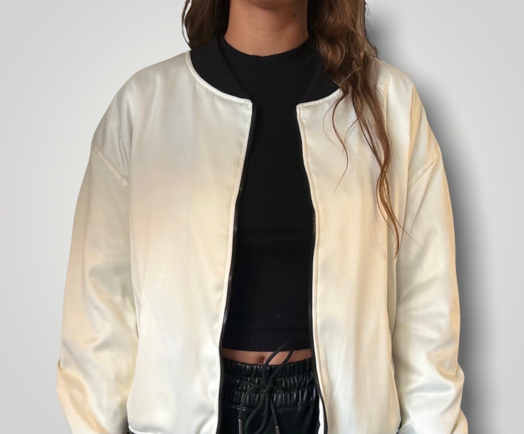 White bomber jacket