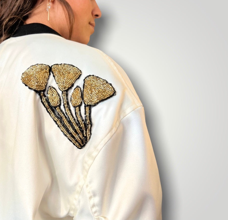 White bomber jacket